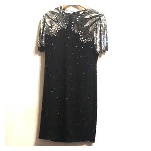 Vintage Sequined 100% silk dress